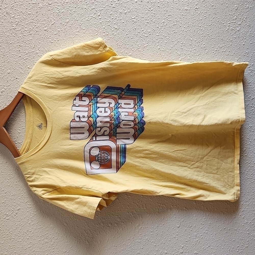 Disney Yellow Walt Disney World Retro Logo Short Sleeve Tee